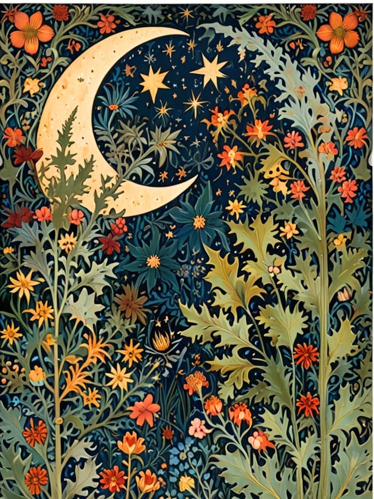 William Morris Moon And Flowers 29