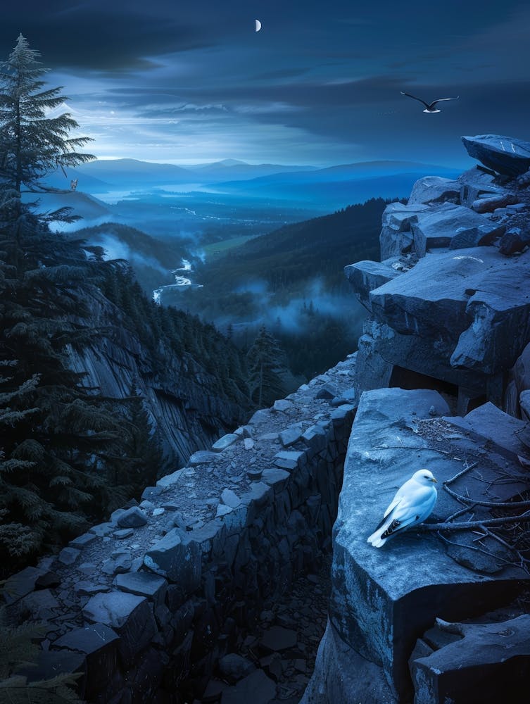 Cliffs At Night
