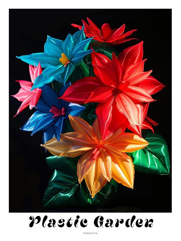 Bright Inflatable Flowers Poster Poinsettia 2