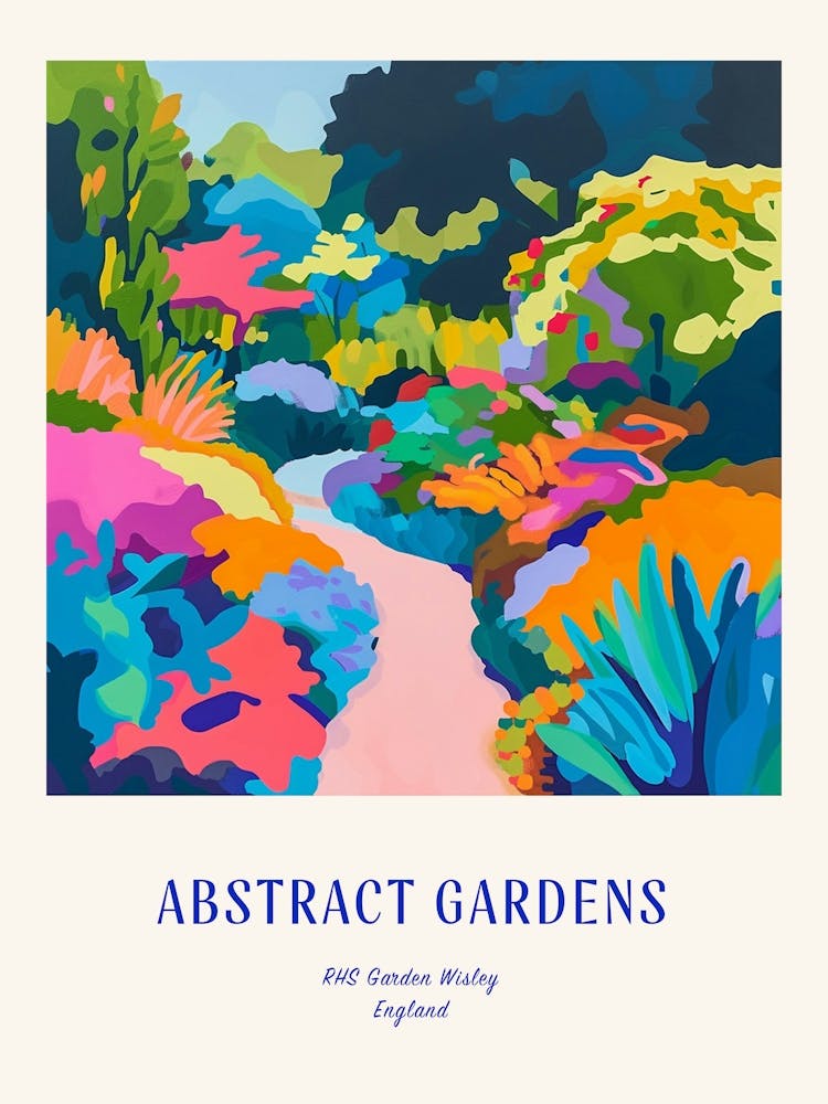Colourful Gardens Rhs Garden Wisley United Kingdom 1 Blue Poster