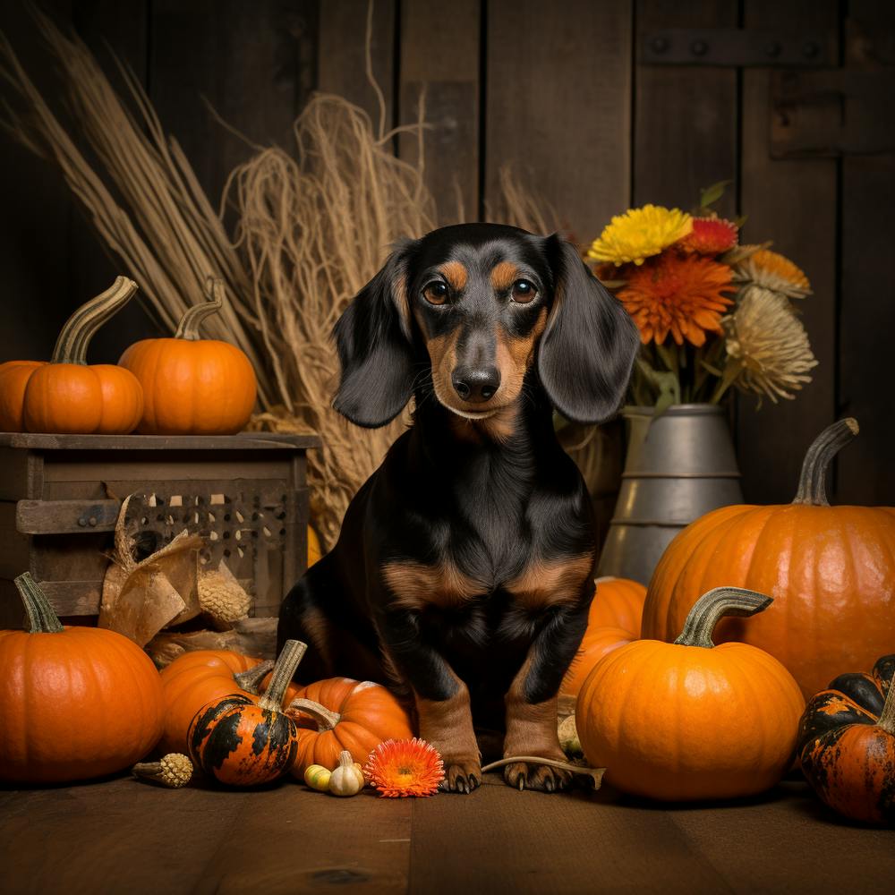 Dachshund & Pumpkins (Halloween) 1