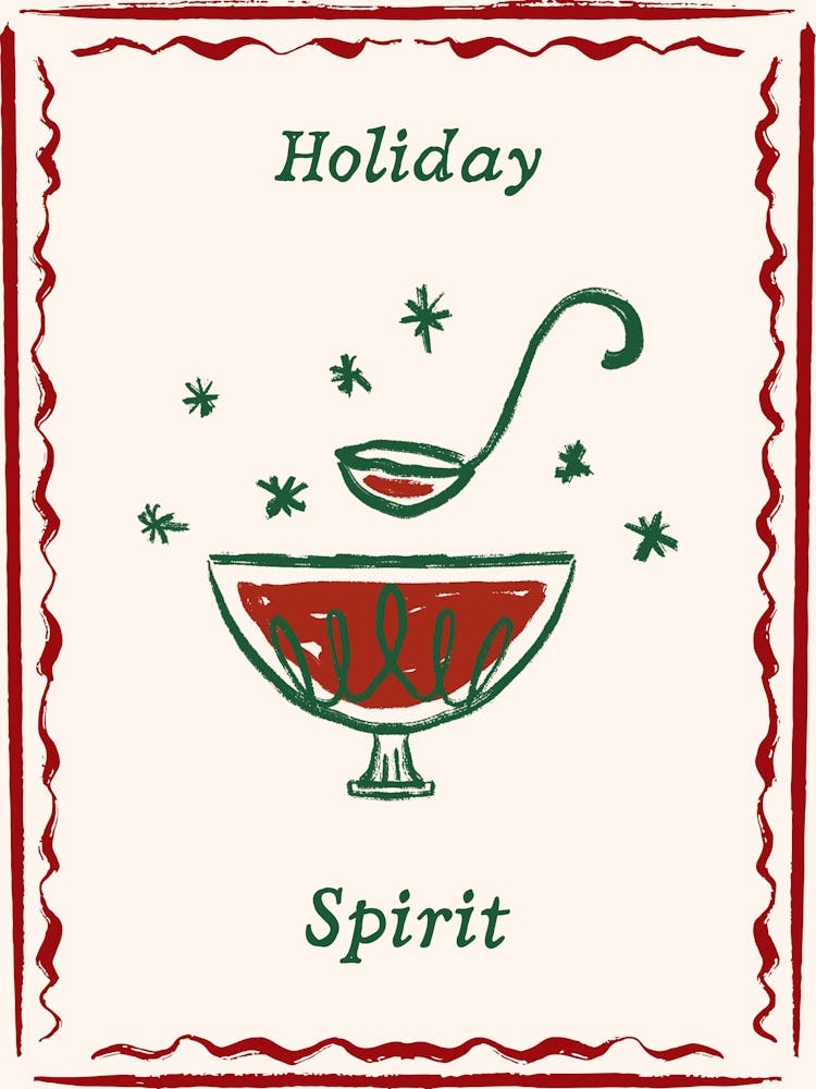 Holiday Spirit Christmas Cocktail Poster