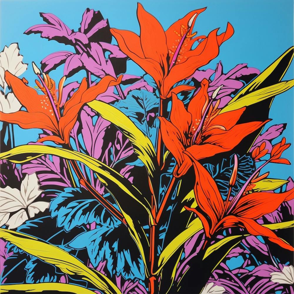 Bird Of Paradise 2 Pop Art Illustration Square