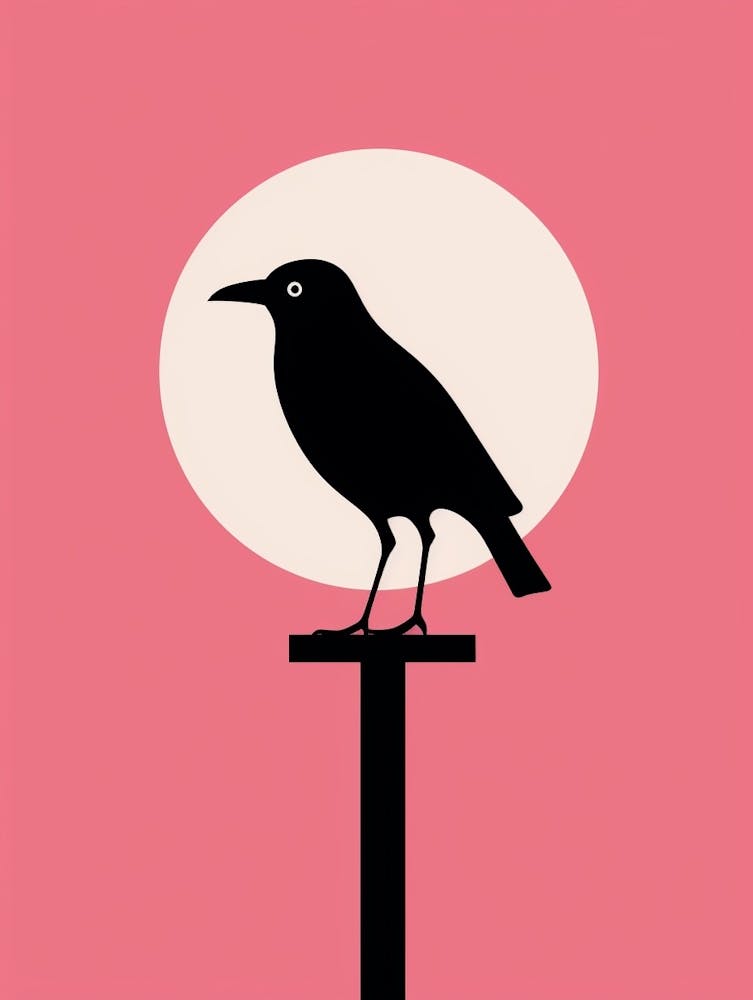 Minimalist Raven 2 Illustration