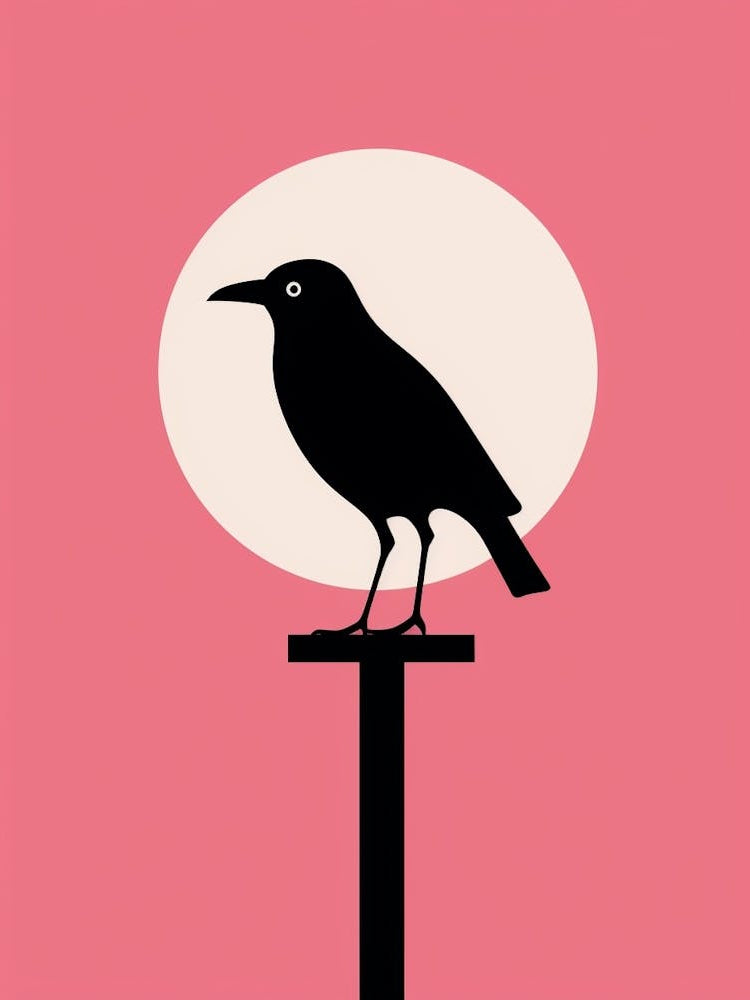 Minimalist Raven 2 Illustration