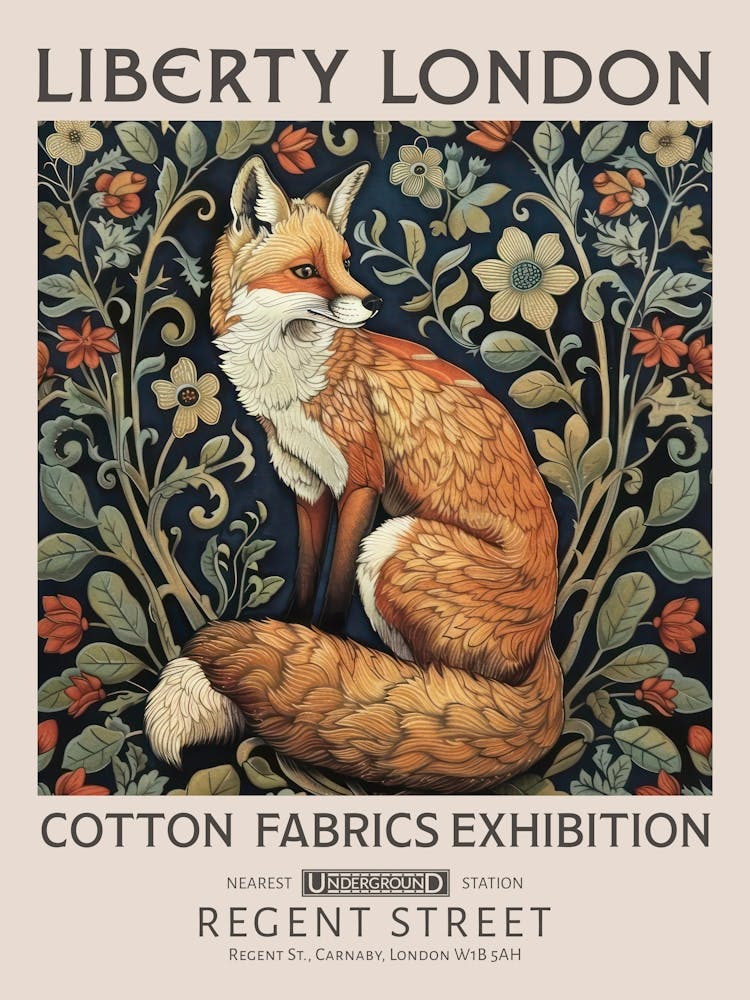 Liberty London Print William Morris Textiles Fox