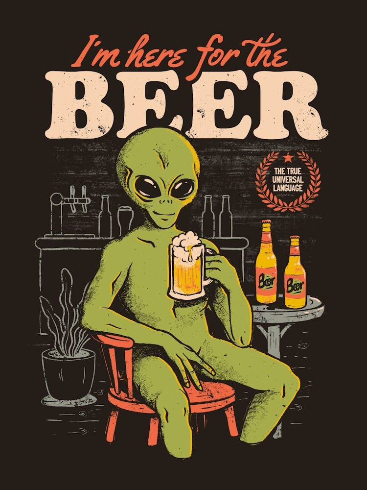 Here For The Beer Funny Ironic 1