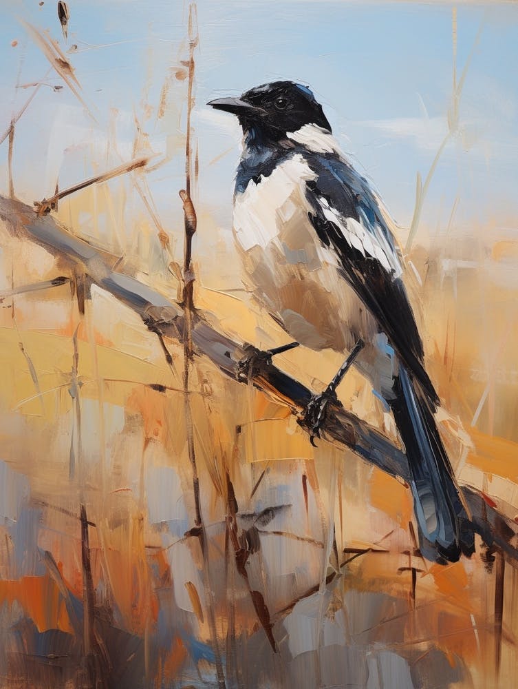 Peinture d'oiseau Pie 4