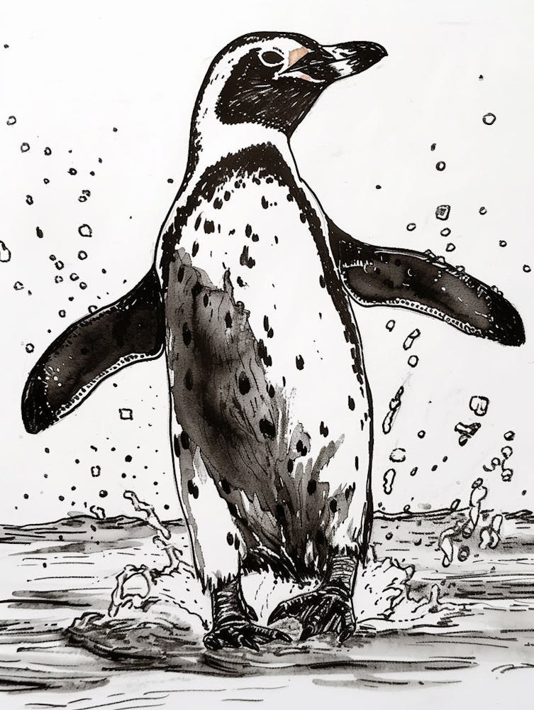 African Penguin Hauling Out Of The Water 3