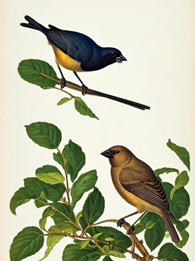 Cowbird James Audubon Vintage Style Bird
