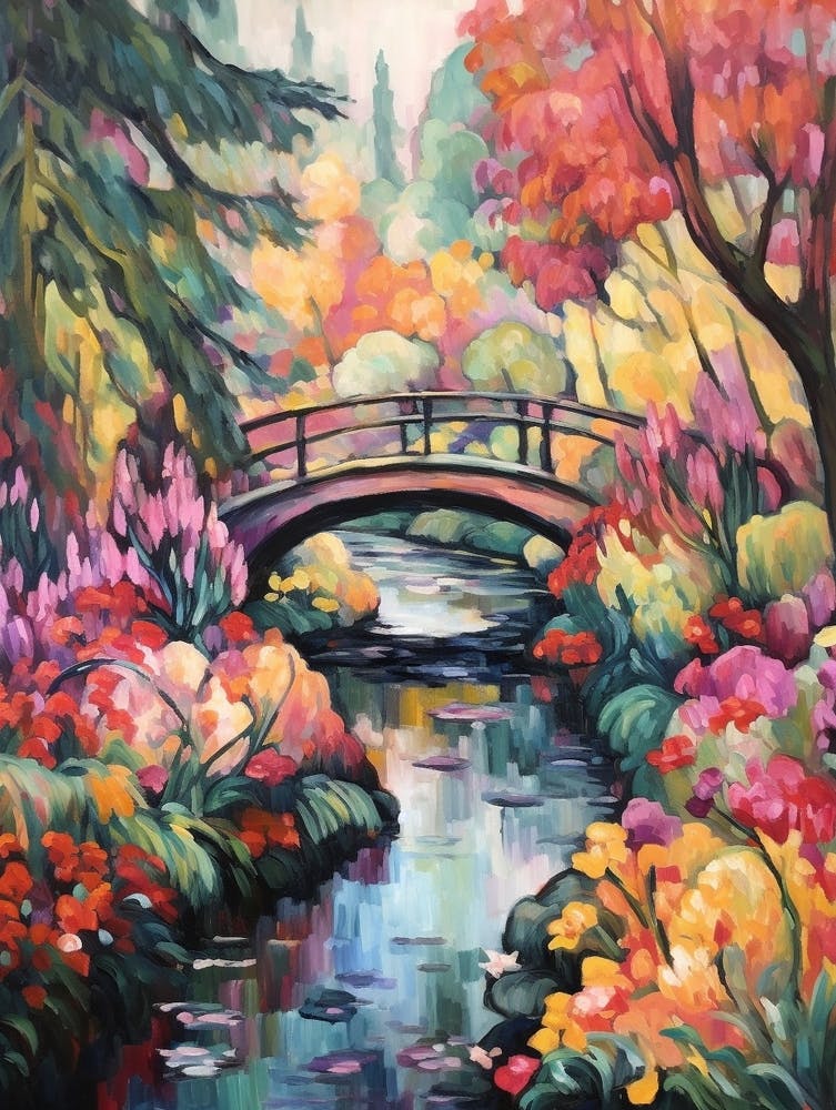 Autumn Gardens Painting Butchart Gardens Canada 1