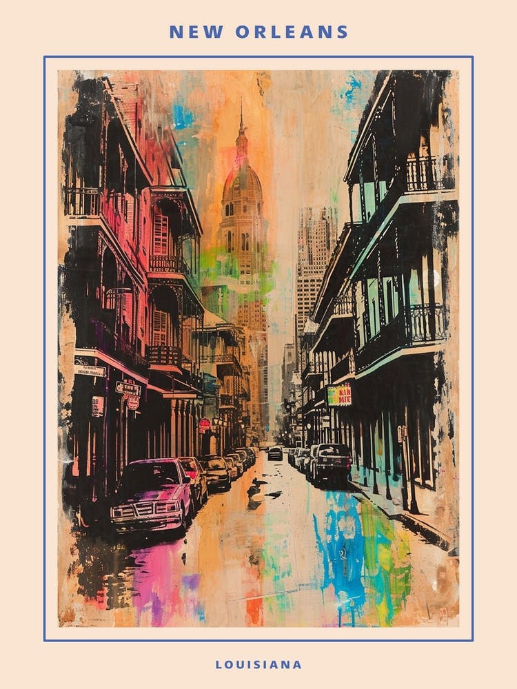 Retro New Orleans Painting Style Poster 3