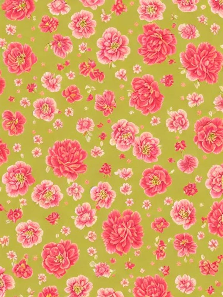 Peony Floral Print Warm Tones 2 Flower