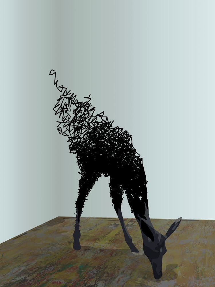 Abstract Black Deer Form Dissipating