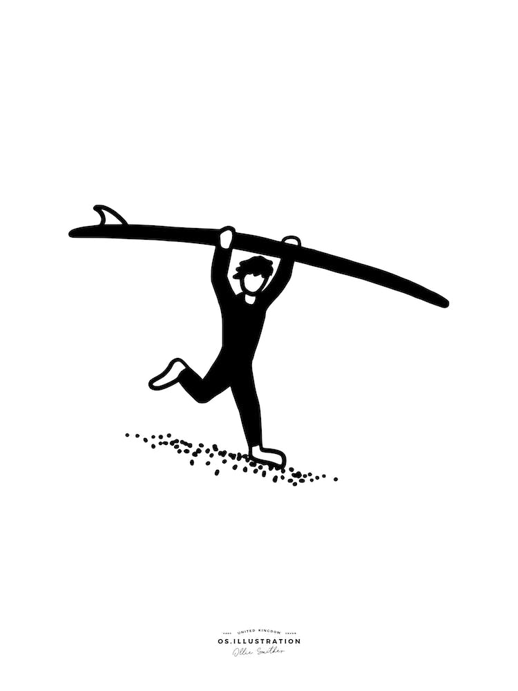 Surfs Up Fineline Illustration
