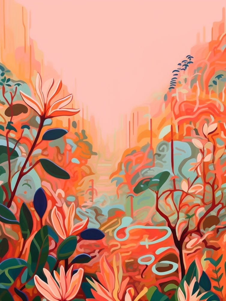 Boho Wildflower Painting Honeysuckle 1