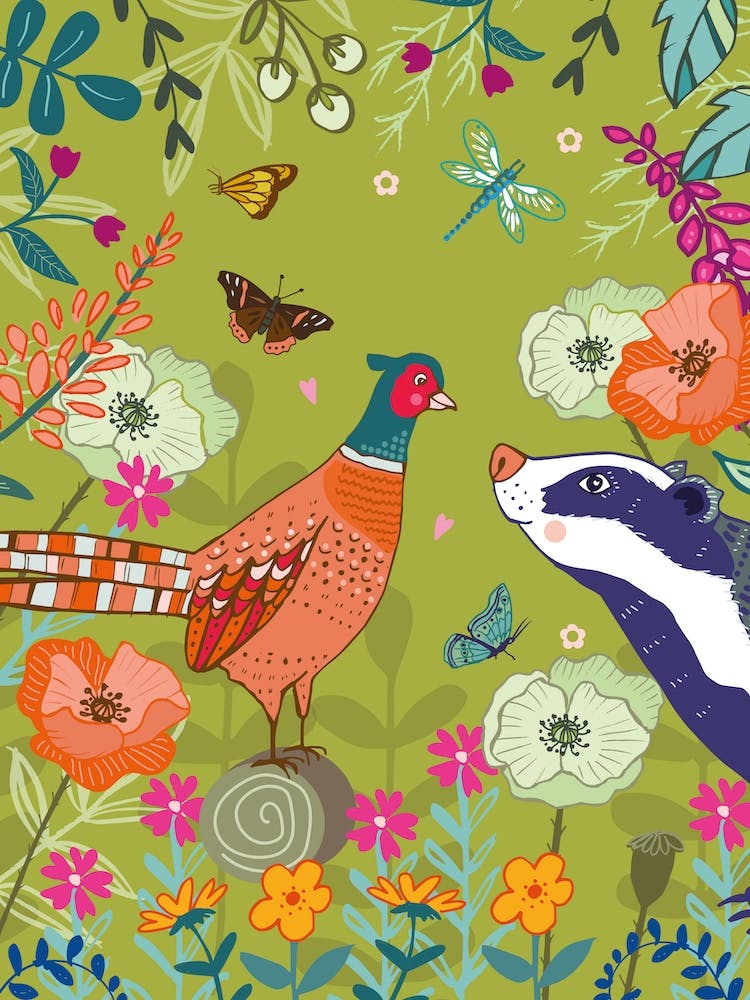 Badger Meets Pheasant