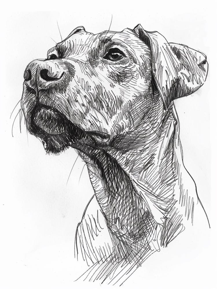 Dog Pencil Line Sketch 1