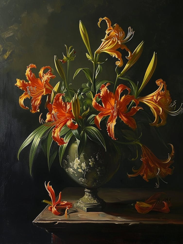 Baroque Floral Still Life Gloriosa Lily 3