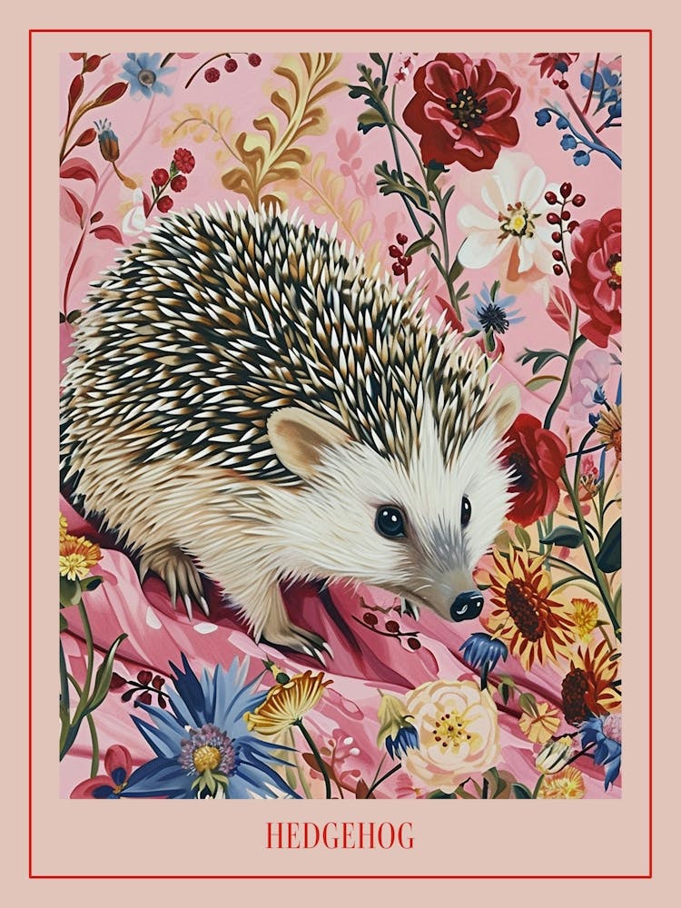 Florale Tiermalerei Igel 8 Poster