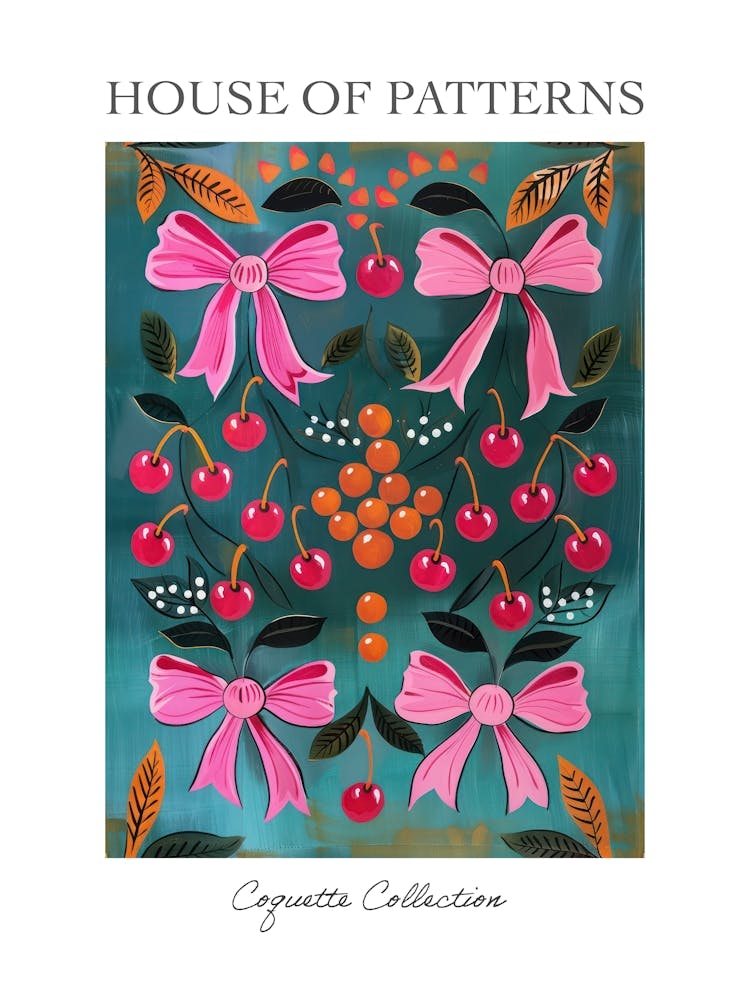Cherry Pink Coquette 3 Pattern Poster
