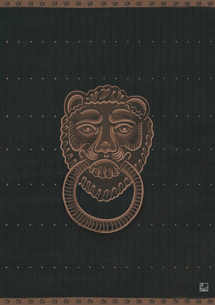 Lion Head On Door Knob