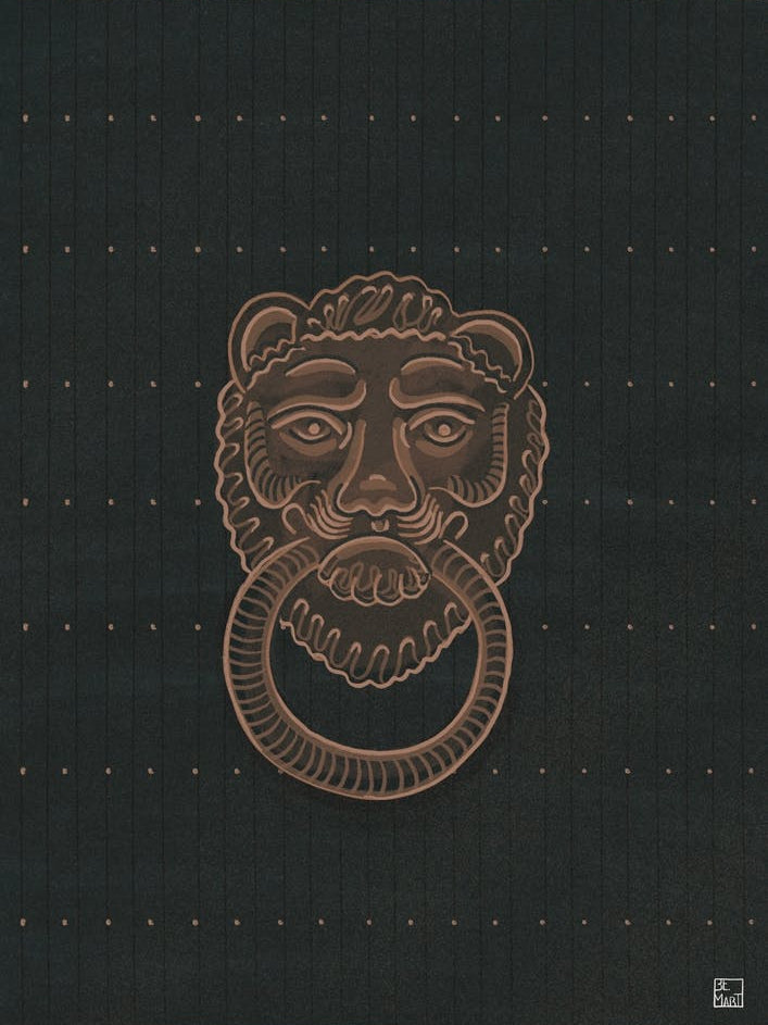 Lion Head On Door Knob