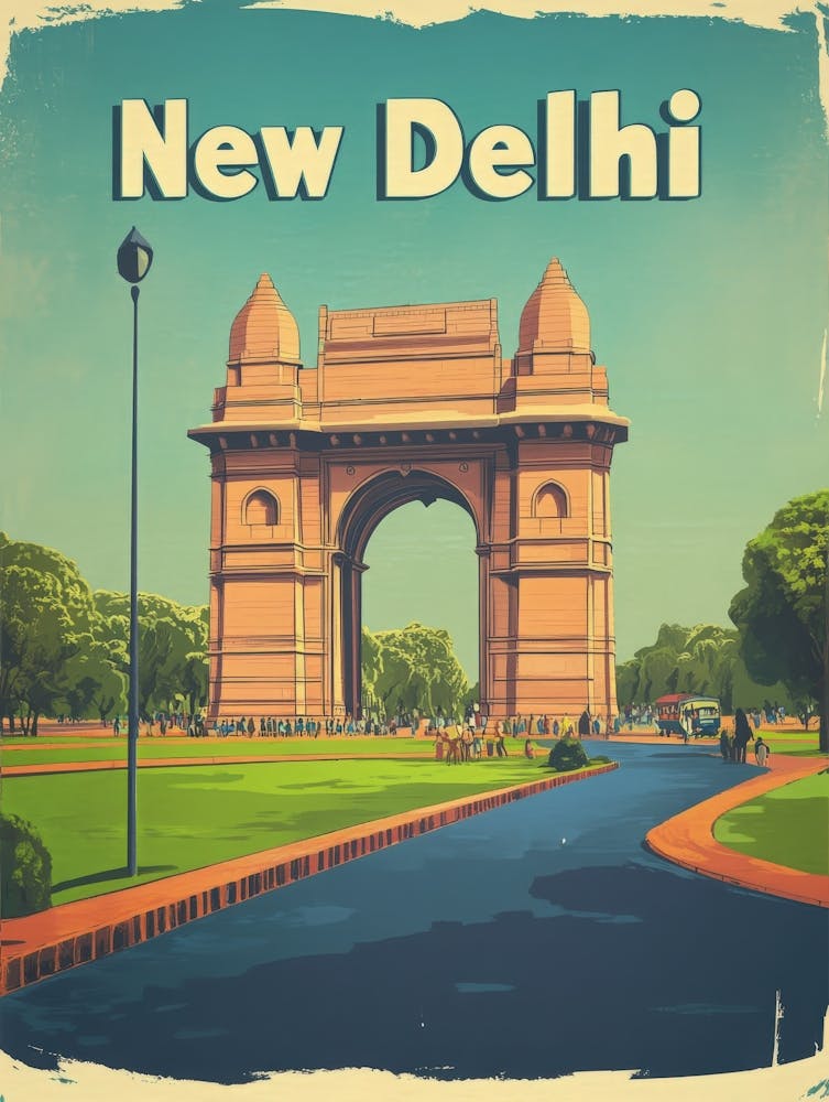Aihrgdesign A Vintage Travel Poster Of New Delhi 1