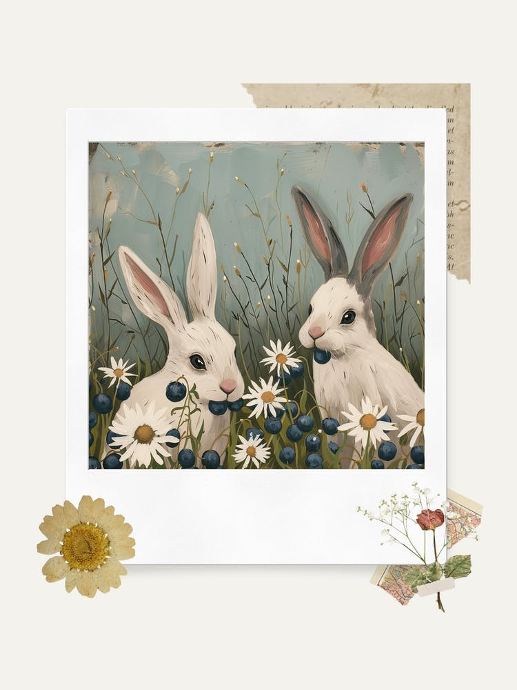 Scrapbook Bunnies Fairycore Painting 3