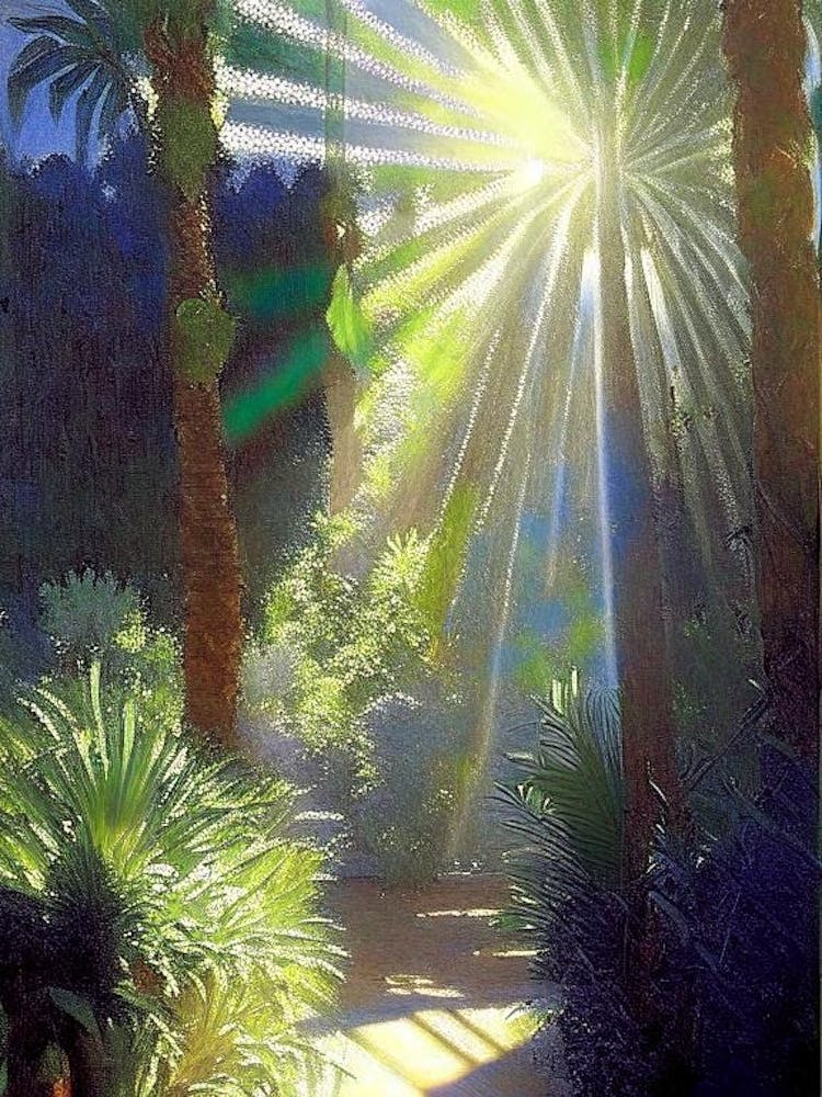 Marrakech Botanical Garden, Morocco Classic Painting