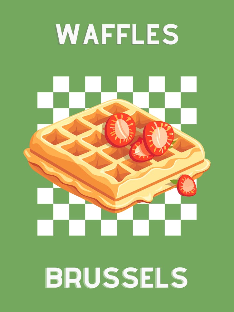 Waffles Brussels Kitchen Print