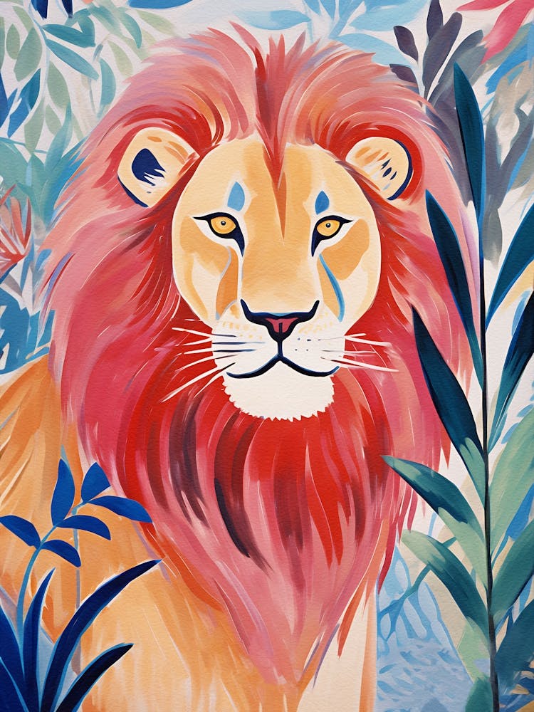 Lion Watercolor Painting