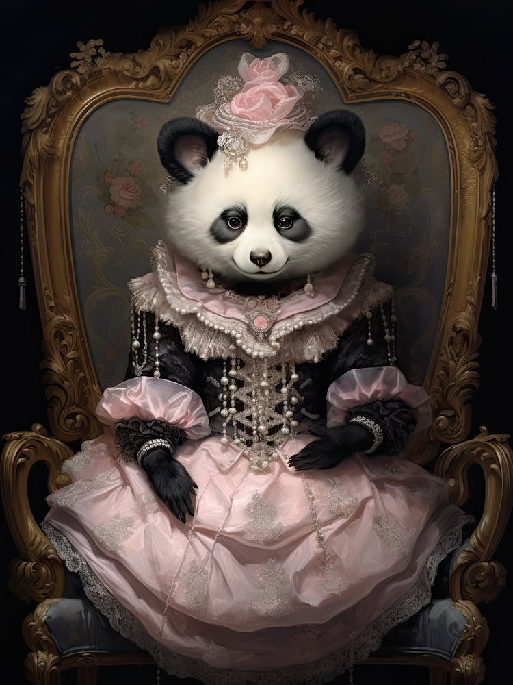 Panda Art In Baroque Style 4