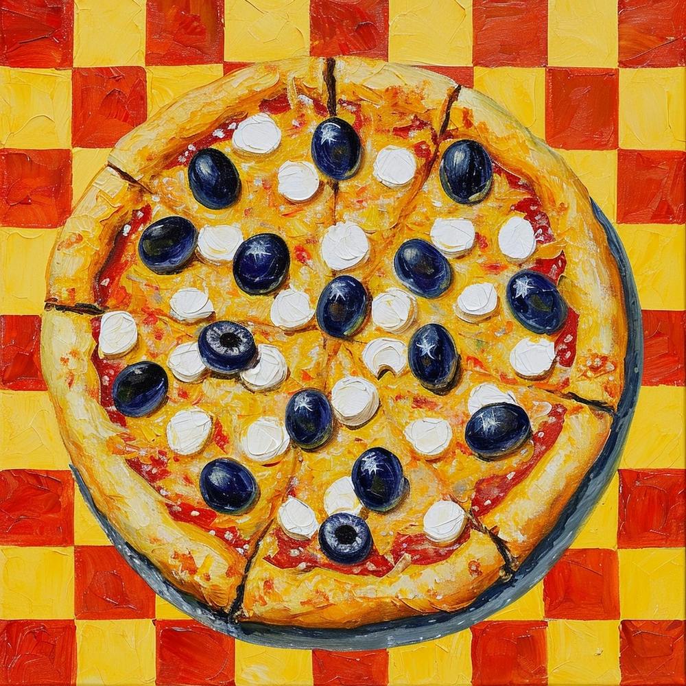 Pizza Yellow Checkerboard 2