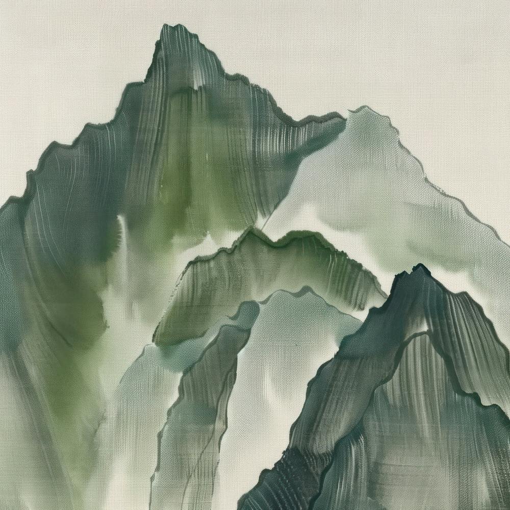 Japanese Watercolour Of Mount Nantai 6