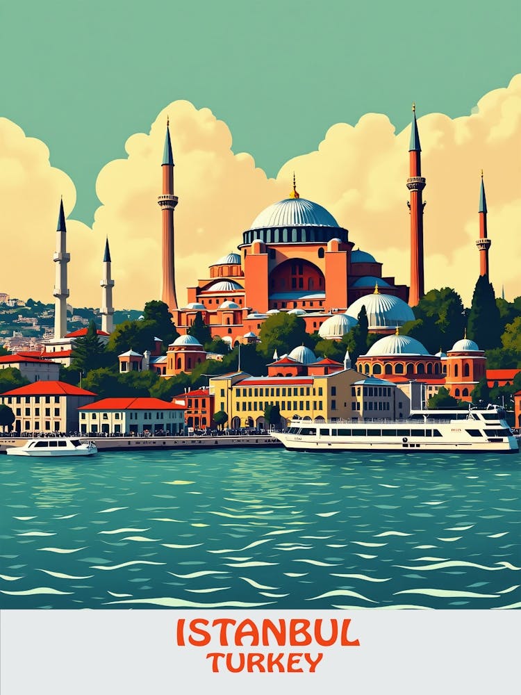 Istanbul, Türkei Reiseplakat V 04