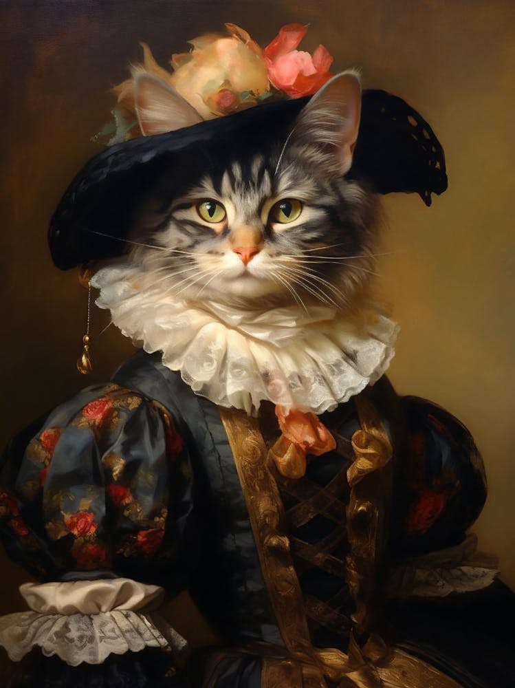 Victorian Animal Portrait, Dressed Animal Print, Lady Cat Poster, Royal  Animal Paintings, Renaissance Animal Portraits, Vintage Inspired Art Art  Print by MiraclePrint – Fy!
