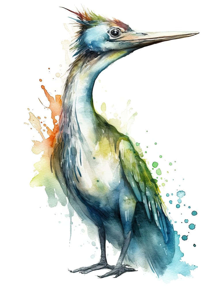 Quetzalcoatlus Cute Dinosaur Watercolour 3