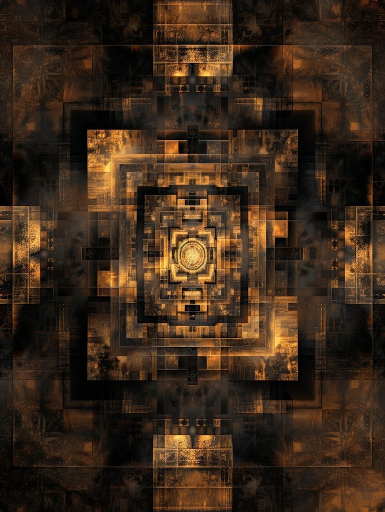 Abstract Golden Buddhist Temple