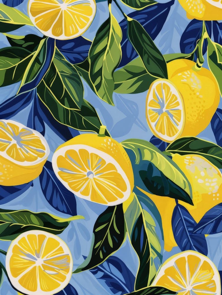 Lemons On Blue