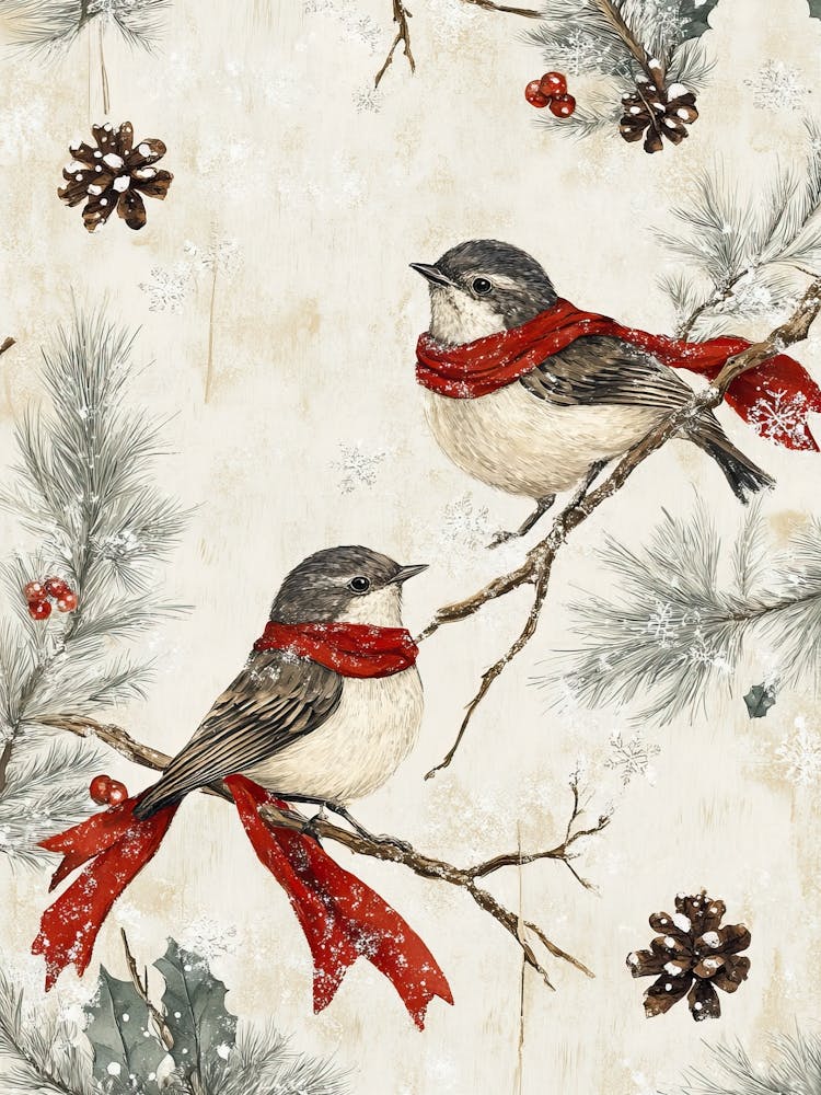 Nursery Vintage Christmas Birds