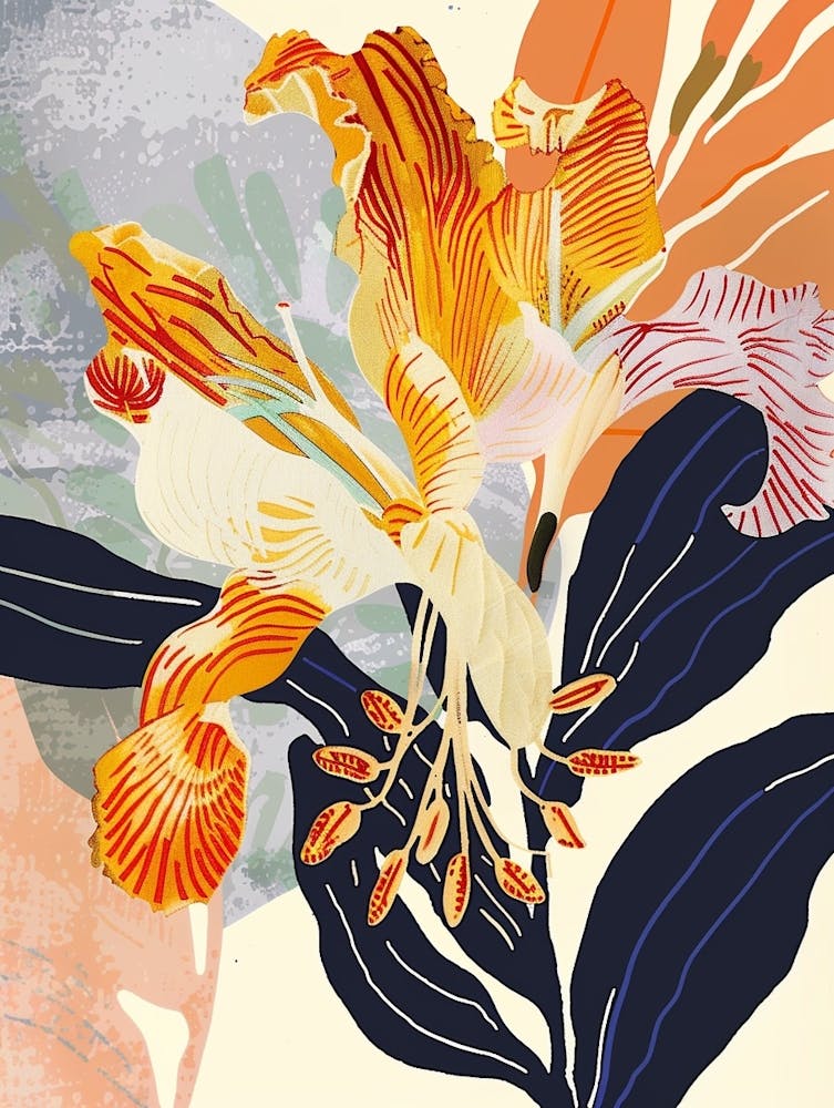 Colourful Flower Illustration Freesia 2