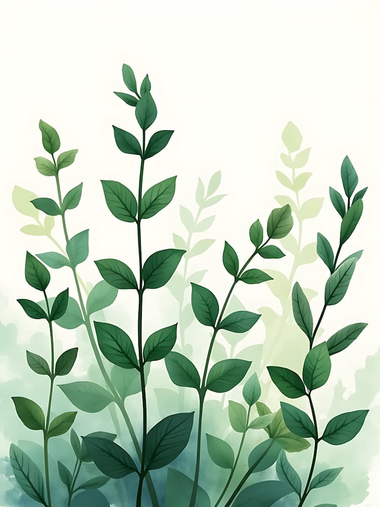 Tranquil Botanical Silhouette For Serene Walls