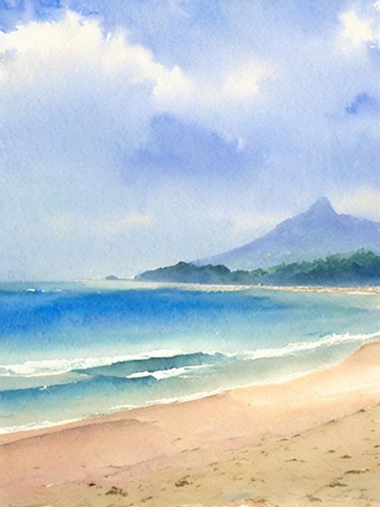 Ngwe Saung Beach 4, Myanmar Watercolour