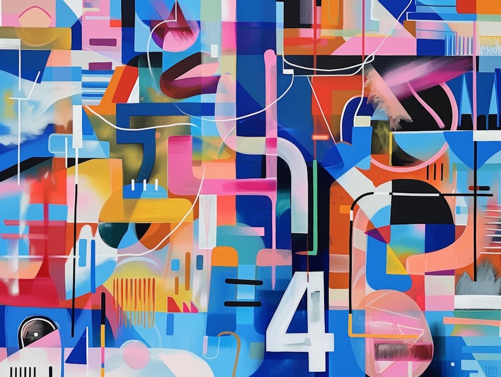 '4' Peinture Abstraite Colorée