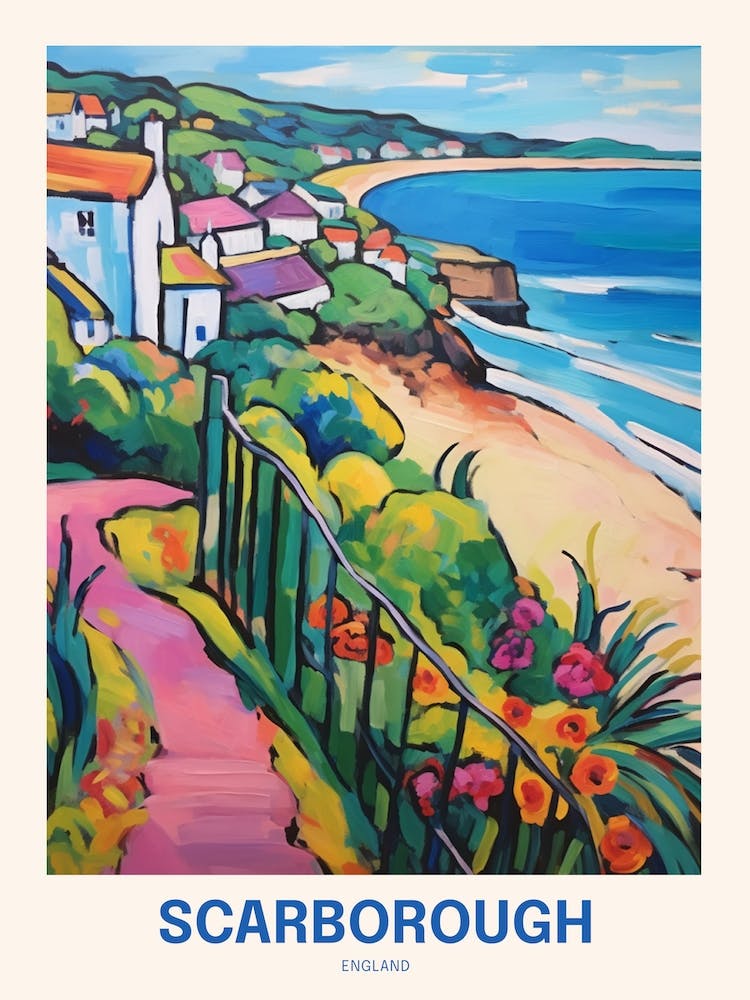 Scarborough England 4 Uk Travel Poster