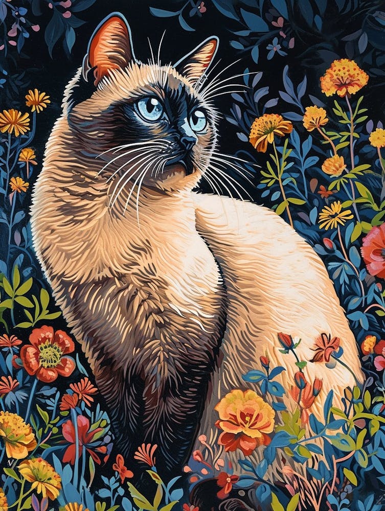 Birman Cat Relief Illustration 3