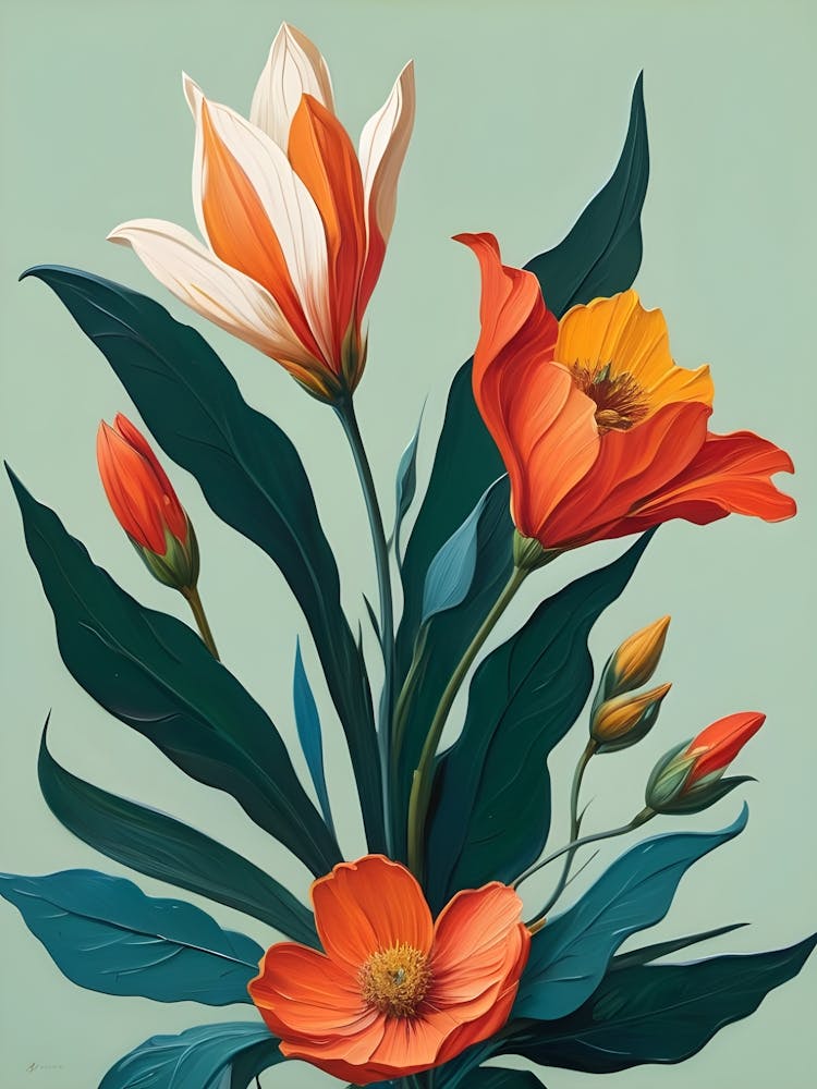 Orange Blumen 7