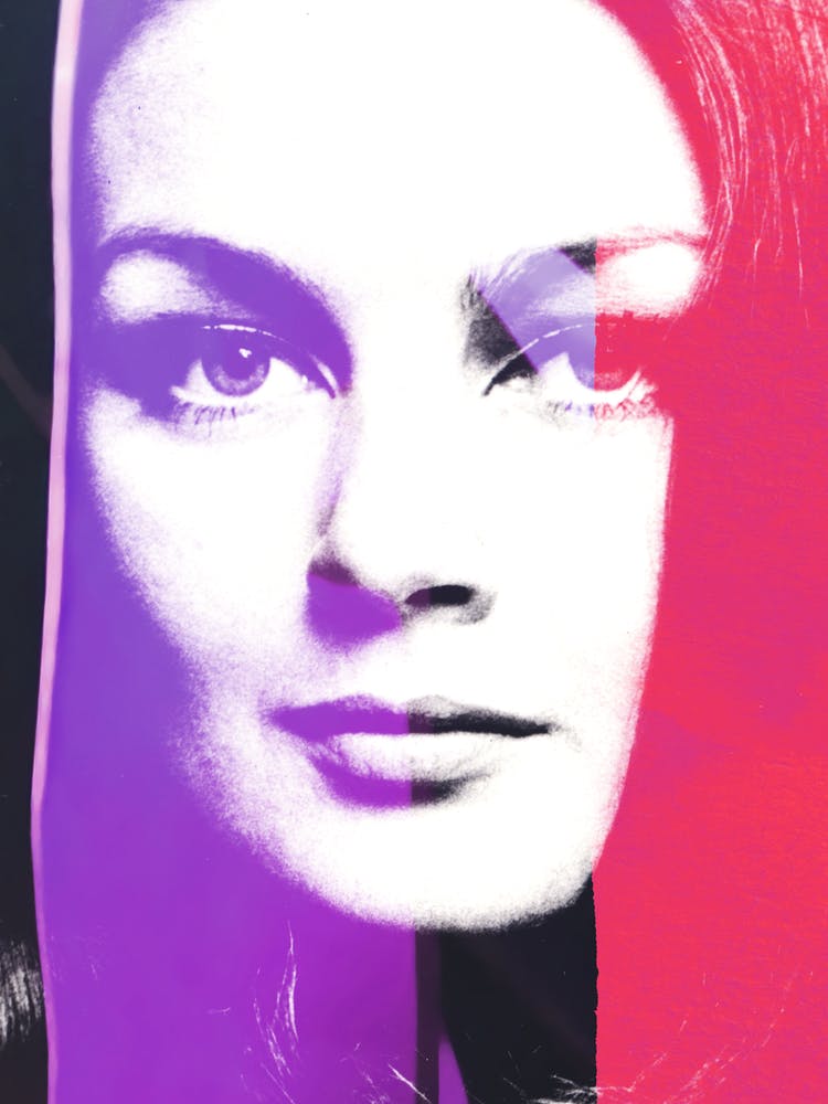 Pink And Purple Woman Portrait Wall