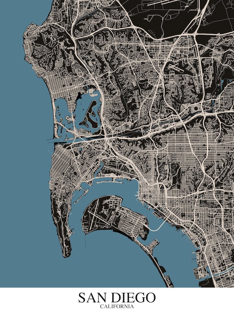 San Diego California Black Blue